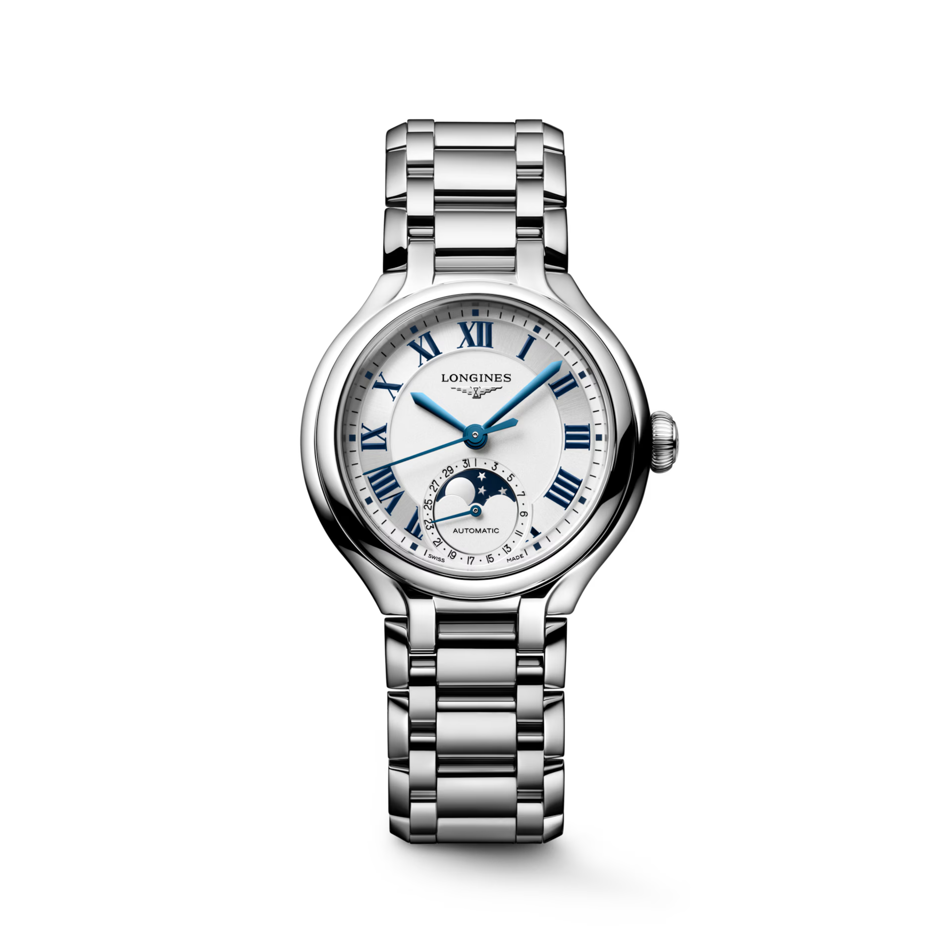 Longines "Primaluna Moonphase" Watch with Opaline Ivory Dial, 34mm - Carter's Collective Fine Jewelry