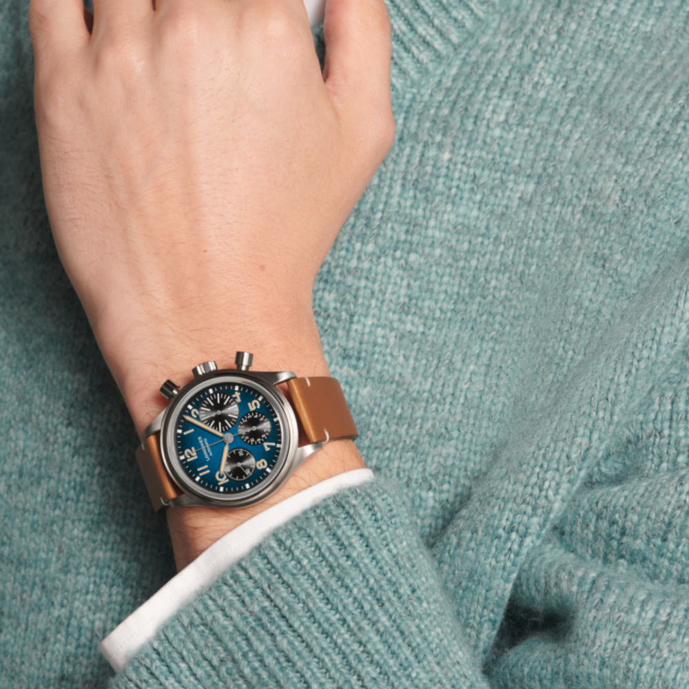 Longines "AVIGATION BIGEYE" Titanium Watch with Brown Leather Band, 41mm - Carter's Collective Fine Jewelry