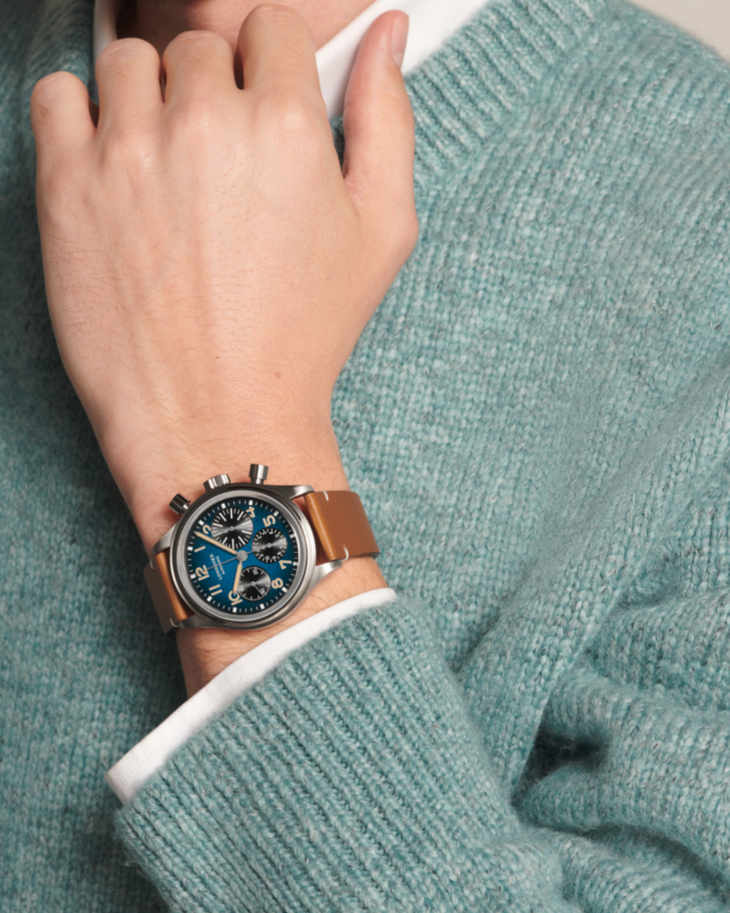 Longines "AVIGATION BIGEYE" Titanium Watch with Brown Leather Band, 41mm - Carter's Collective Fine Jewelry