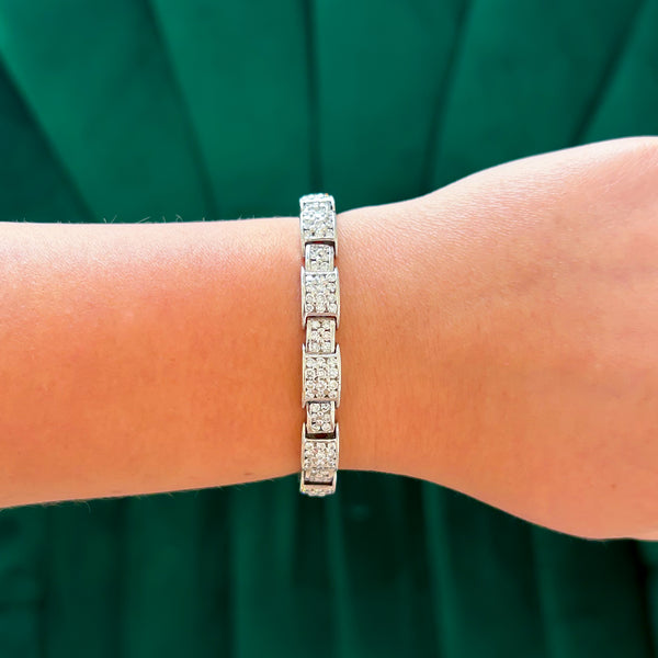 Previously Loved Unisex Channel Set Diamond Bracelet, 7.75" (Sold As Is)