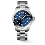 Longines "Conquest" Watch with Quartz & Sunray Blue Dial, 41mm - Carter's Collective Fine Jewelry