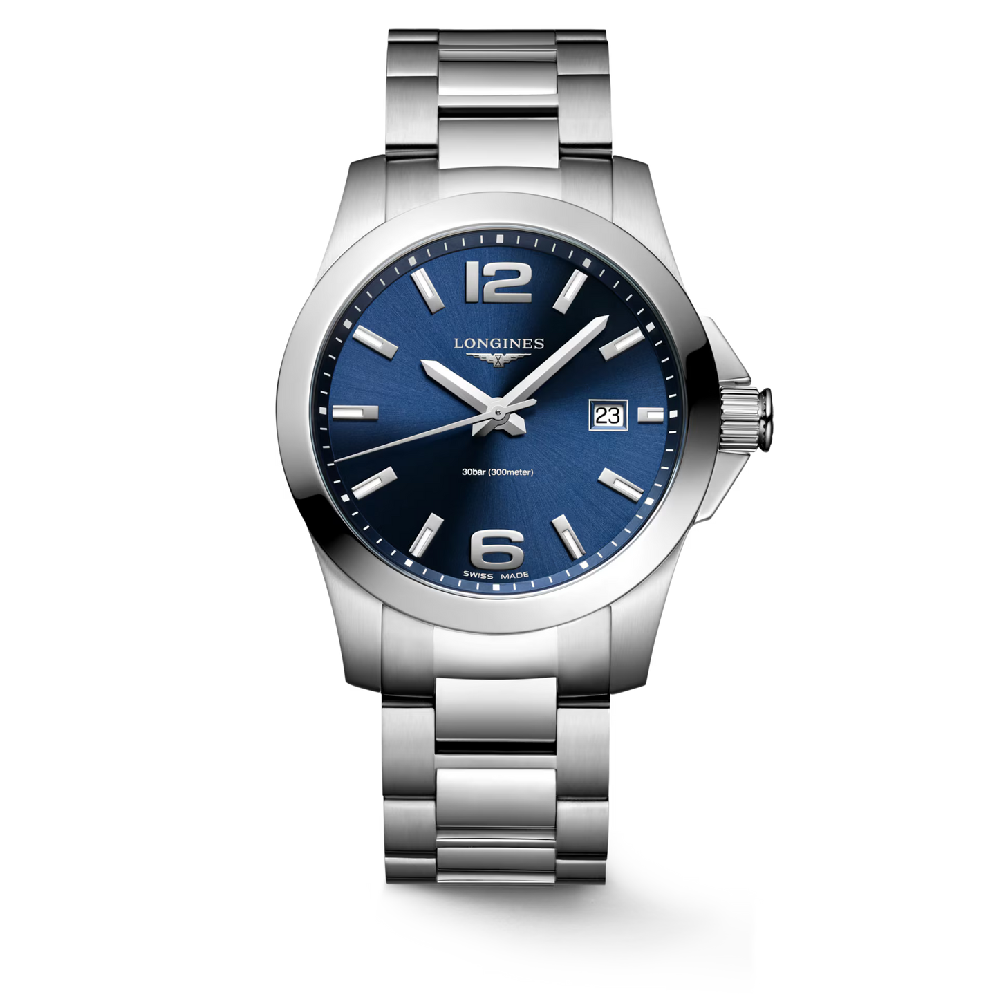 Longines "Conquest" Watch with Quartz & Sunray Blue Dial, 41mm - Carter's Collective Fine Jewelry