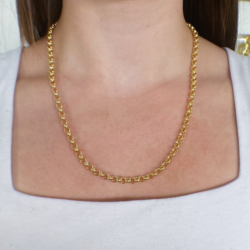 Large Light Rolo Chain Necklace, 20 Inches