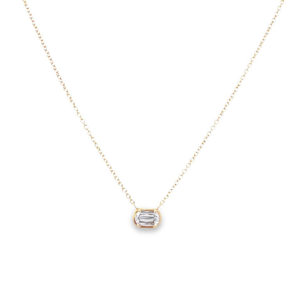 
                  
                    Natural Crisscut Diamond Faux Bezel Necklace
                  
                