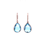 "Previously Loved" - 14ky - 15cttw - Pear Shape Blue Topaz Gemstone Earrings - 2.9 dwt