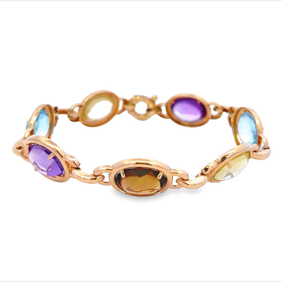 
                  
                    Previously Loved Three Stone Bezel Gemstone Bracelet
                  
                