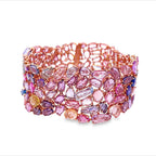 "Previously Loved" - 14kr - 48cttw - Multicolor Sapphire Gemstone Bracelet - 40.6 dwt