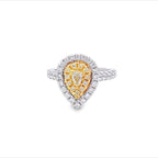 "Previously Loved" - "Effy" - 18kwy - 1.40cttw - Yellow Dia Halo Ring - Size 8 - 4.2 dwt