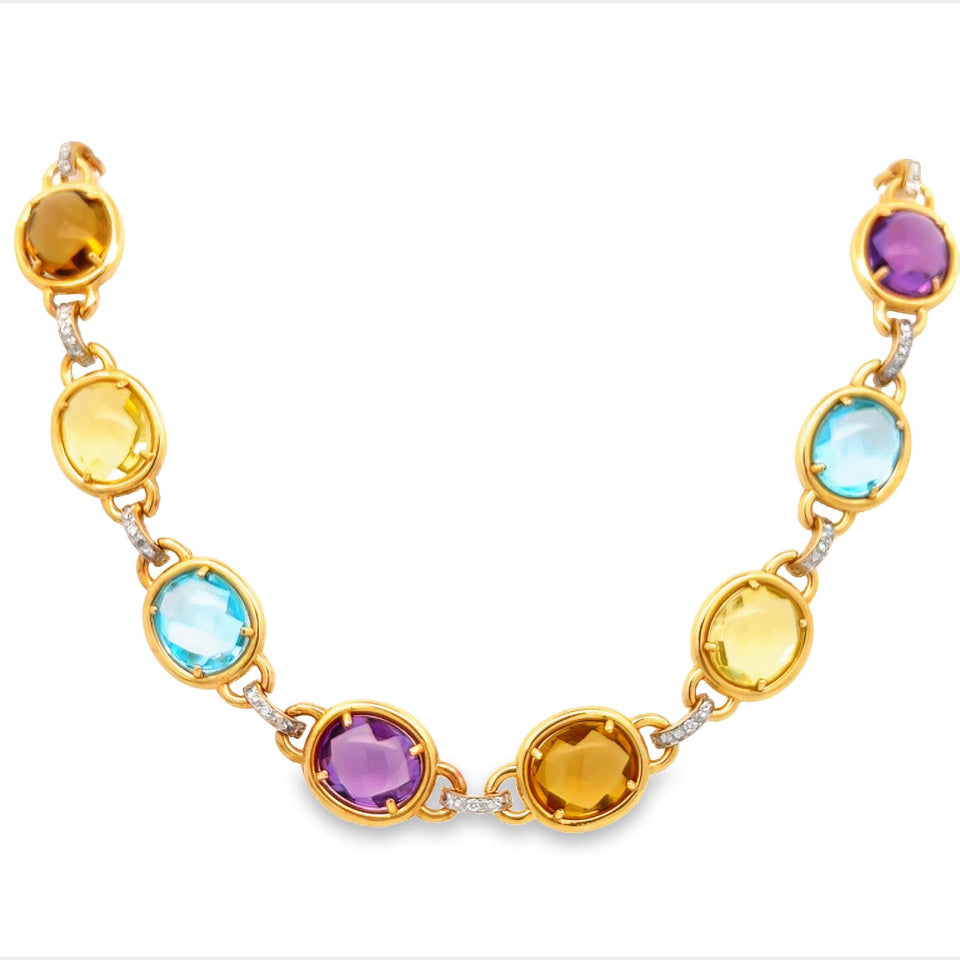 Previously Loved Three Stone Bezel Necklace - Carter's Collective Fine Jewelry