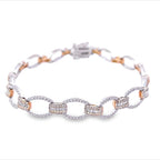 "Previously Loved" - 14kwy - 2.30cttw - Baguette Accent Dia Link Bracelet - 7" - 7.3 dwt