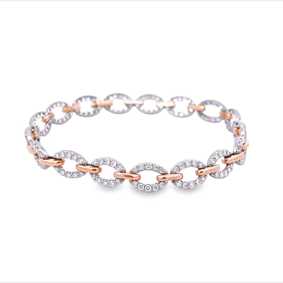 Previously Loved Two Toned Diamond Link Bracelet - Carter's Collective Fine Jewelry