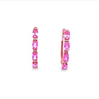 "Previously Loved" - 14kr - 2.88cttw - Pink Sapphire & Diamond Hoops - 18.5mm - 2.7 dwt