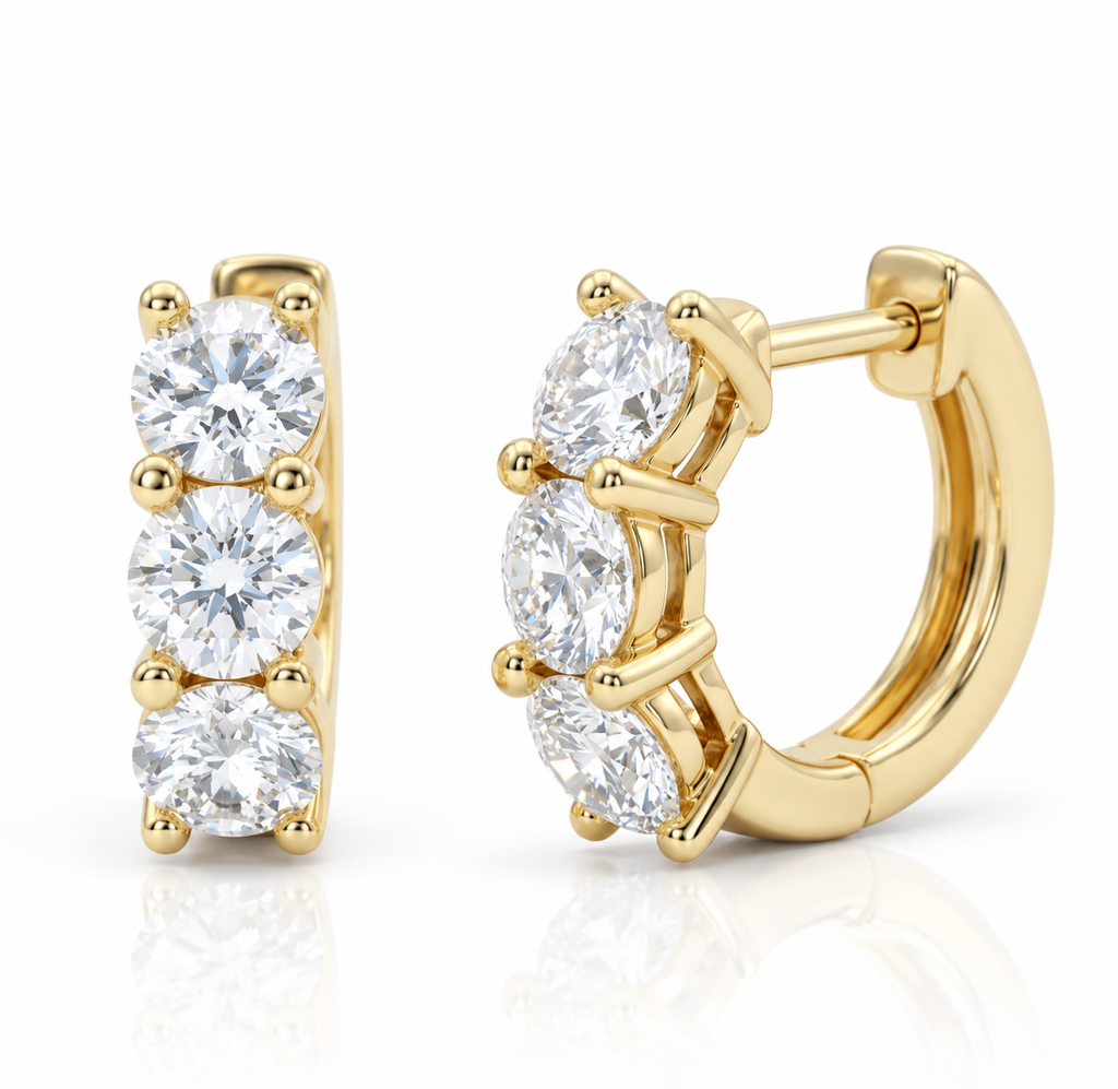 Audrey Diamond Huggie Hoops