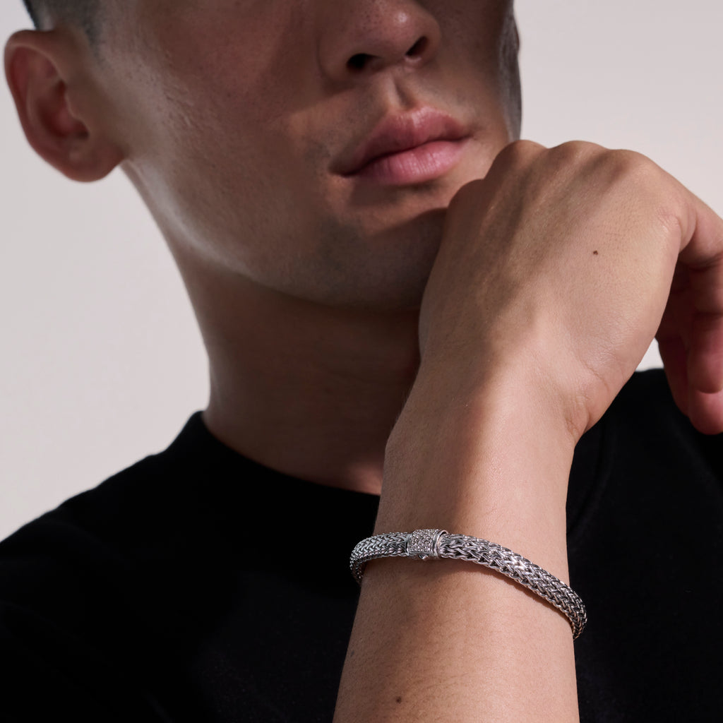 John Hardy Icon Bracelet, Diamonds, 0.16 CTTW - Carter's Collective Fine Jewelry