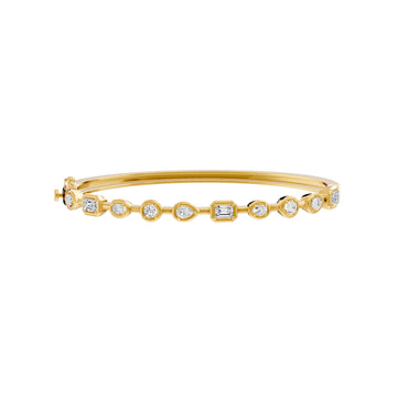 Lab Grown Diamond Multi Shape Faux Bezel Bangle, 1.65 CTTW - Carter's Collective Fine Jewelry