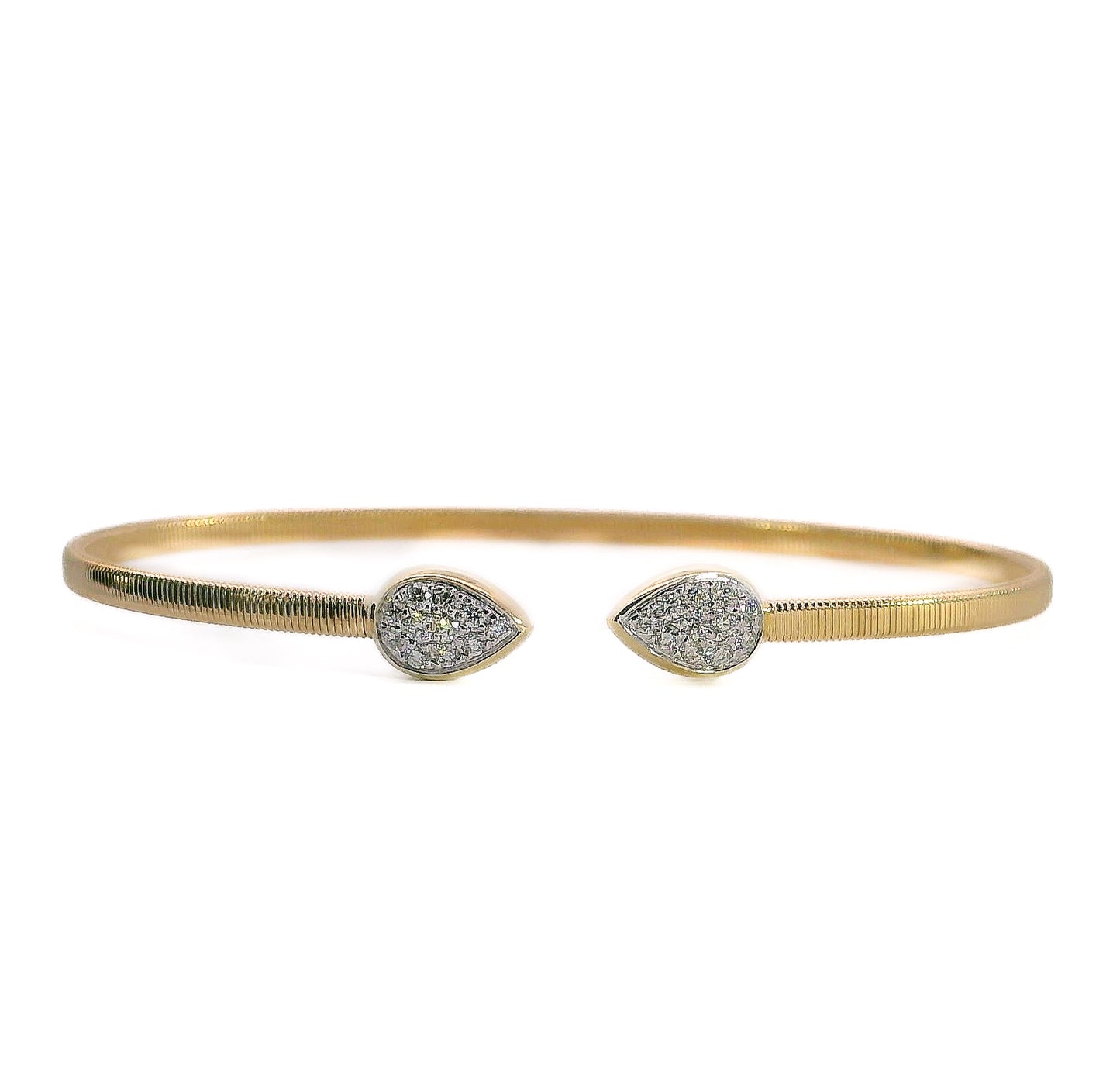 Pear Illusion Diamond Pavé Bangle, 0.21 CTTW - Carter's Collective Fine Jewelry