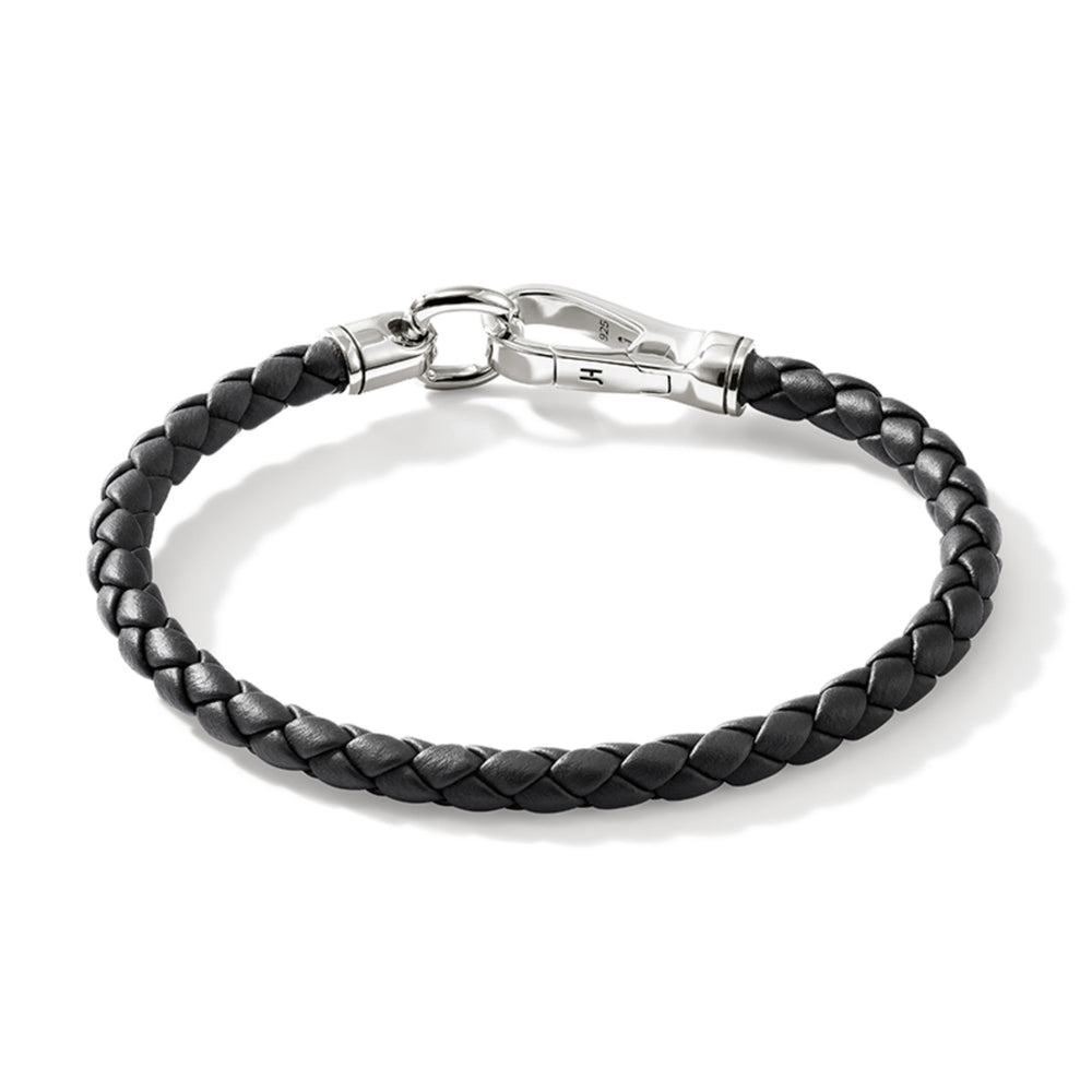 John Hardy Hook Clasp Bracelet, Leather & Silver, 5MM - Carter's Collective Fine Jewelry