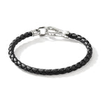 John Hardy Hook Clasp Bracelet, Leather & Silver, 5MM - Carter's Collective Fine Jewelry