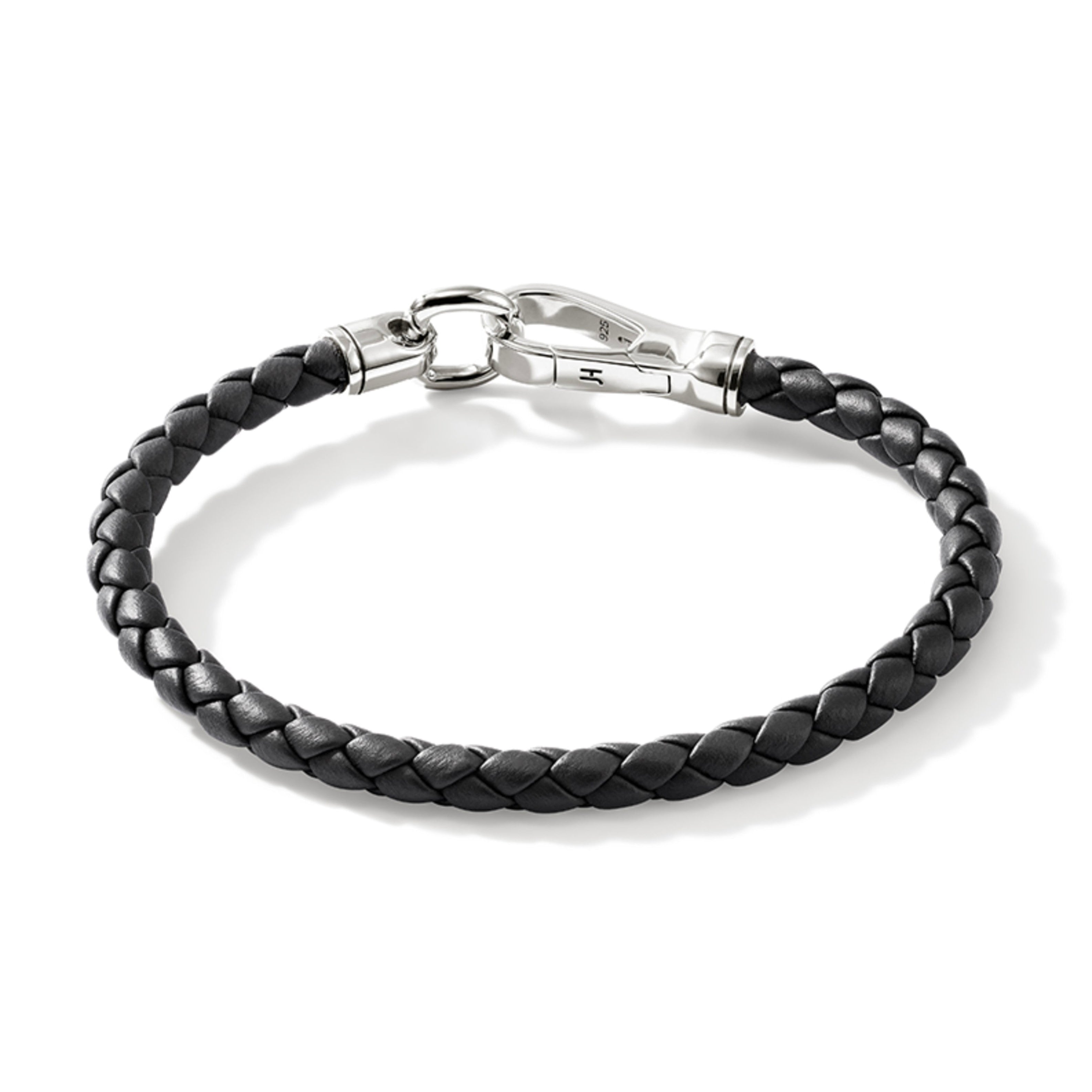 John Hardy Hook Clasp Bracelet, Leather & Silver, 5MM - Carter's Collective Fine Jewelry