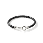 John Hardy Hook Clasp Bracelet, Leather & Silver, 5MM - Carter's Collective Fine Jewelry