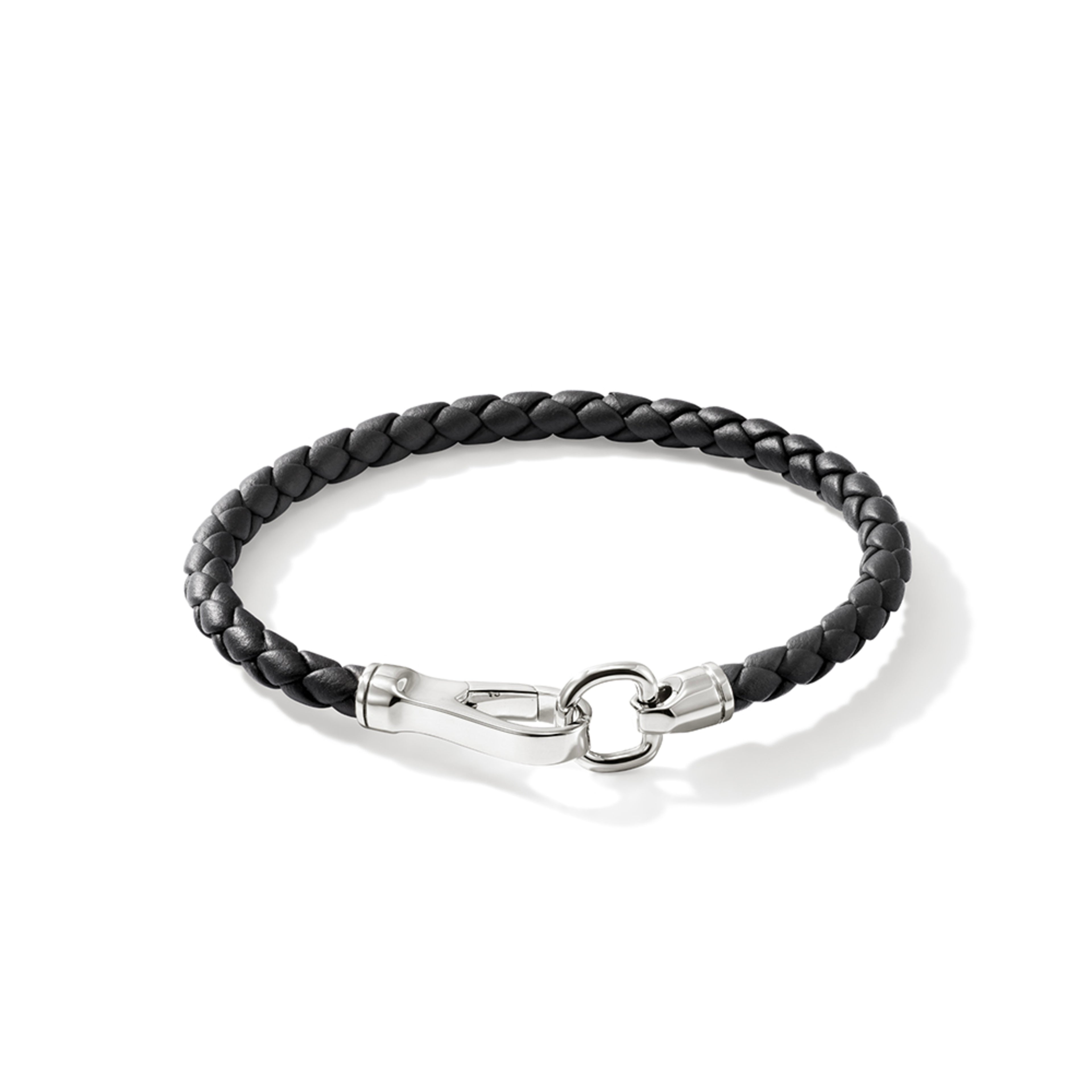 John Hardy Hook Clasp Bracelet, Leather & Silver, 5MM - Carter's Collective Fine Jewelry