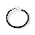 John Hardy Hook Clasp Bracelet, Leather & Silver, 5MM - Carter's Collective Fine Jewelry