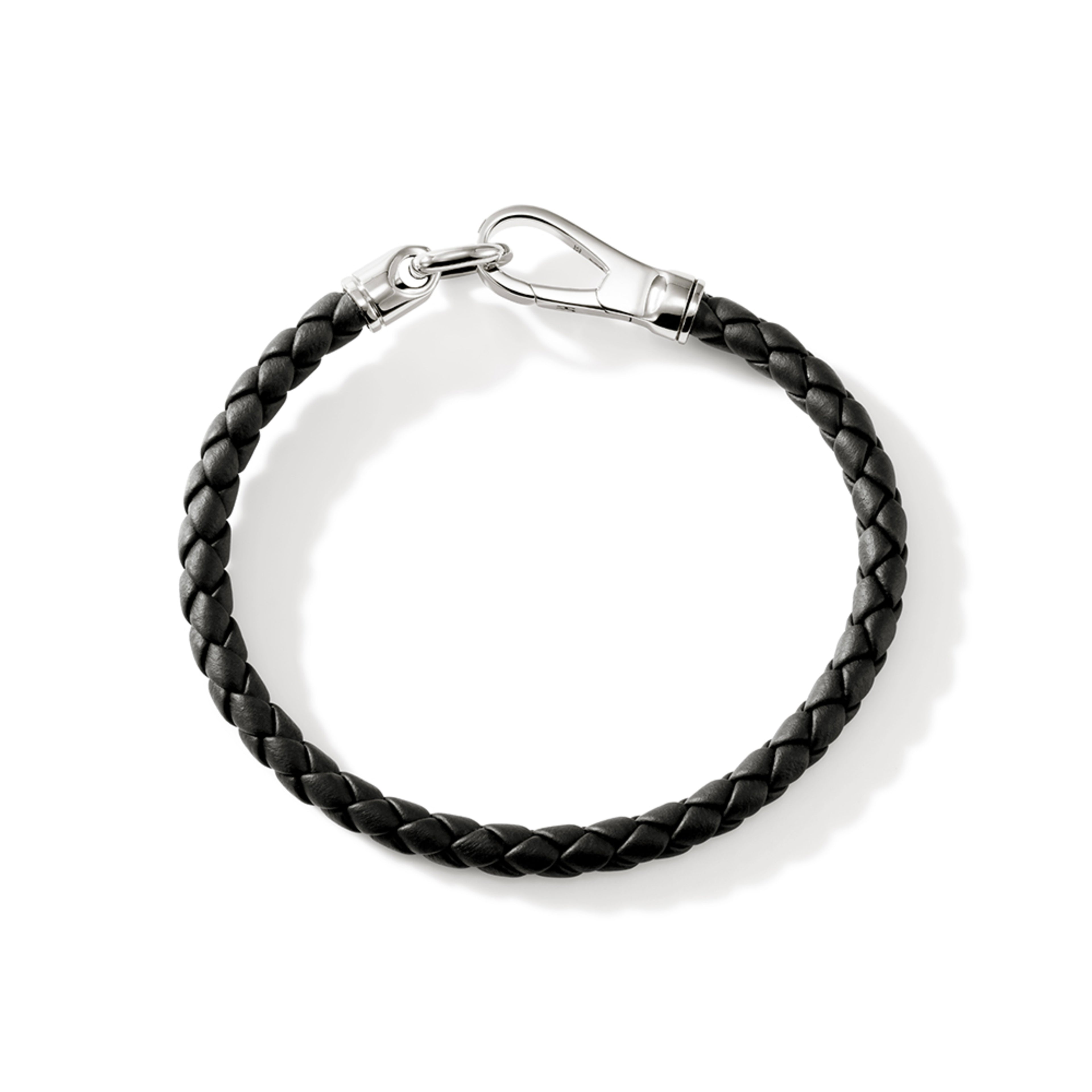 John Hardy Hook Clasp Bracelet, Leather & Silver, 5MM - Carter's Collective Fine Jewelry
