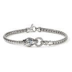 John Hardy Naga Bracelet, Diamonds & Blue Sapphire, 0.04 CTTW - Carter's Collective Fine Jewelry