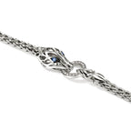 John Hardy Naga Bracelet, Diamonds & Blue Sapphire, 0.04 CTTW - Carter's Collective Fine Jewelry