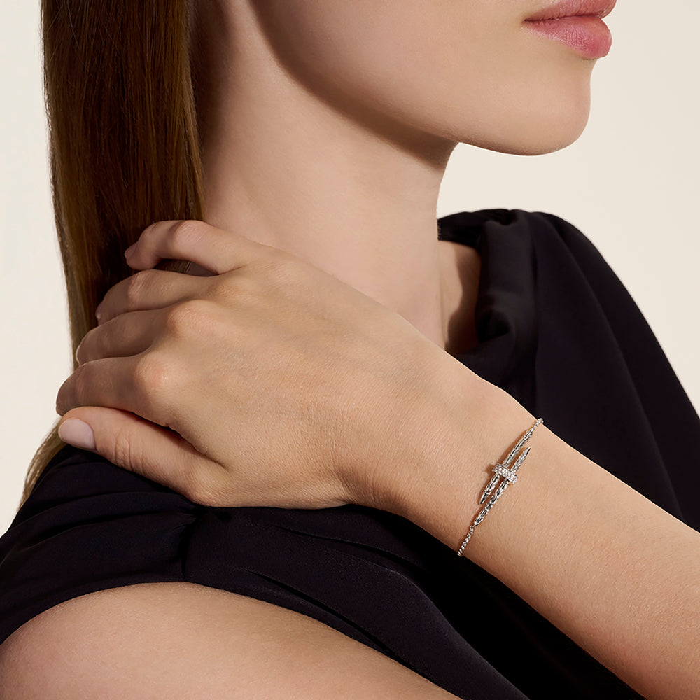 John Hardy Spear Station Bracelet, Diamonds, 0.08 CTTW - Carter's Collective Fine Jewelry