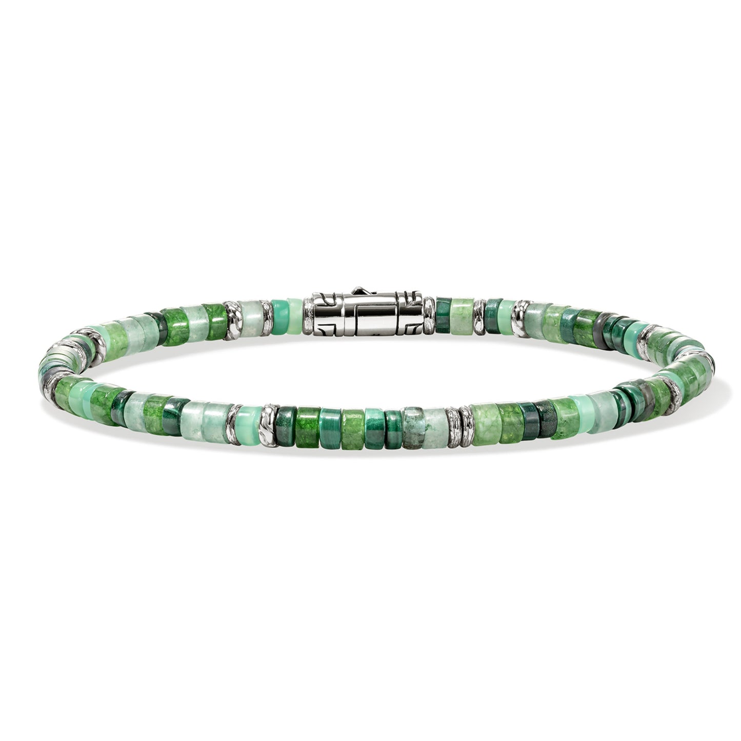 John Hardy Heishi Bracelet, Hardstones & Emeralds - Carter's Collective Fine Jewelry