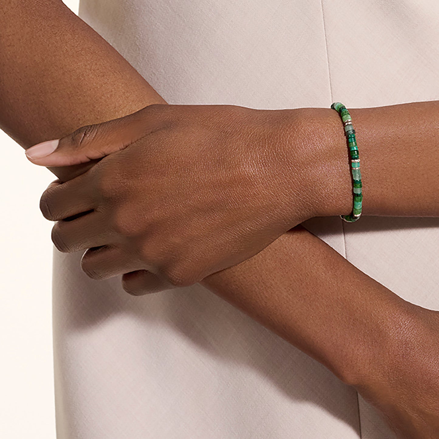 John Hardy Heishi Bracelet, Hardstones & Emeralds - Carter's Collective Fine Jewelry