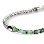 John Hardy Heishi Chain Bracelet, Hardstones & Emeralds - Carter's Collective Fine Jewelry