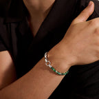 John Hardy Heishi Chain Bracelet, Hardstones & Emeralds - Carter's Collective Fine Jewelry