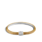 John Hardy Reversible Icon Bracelet, Gold, Silver & Diamonds, 5MM - Carter's Collective Fine Jewelry