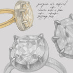 Bespoke Cushion Cut Natural Diamond Faux Bezel Engagement Ring - Carter's Collective Fine Jewelry