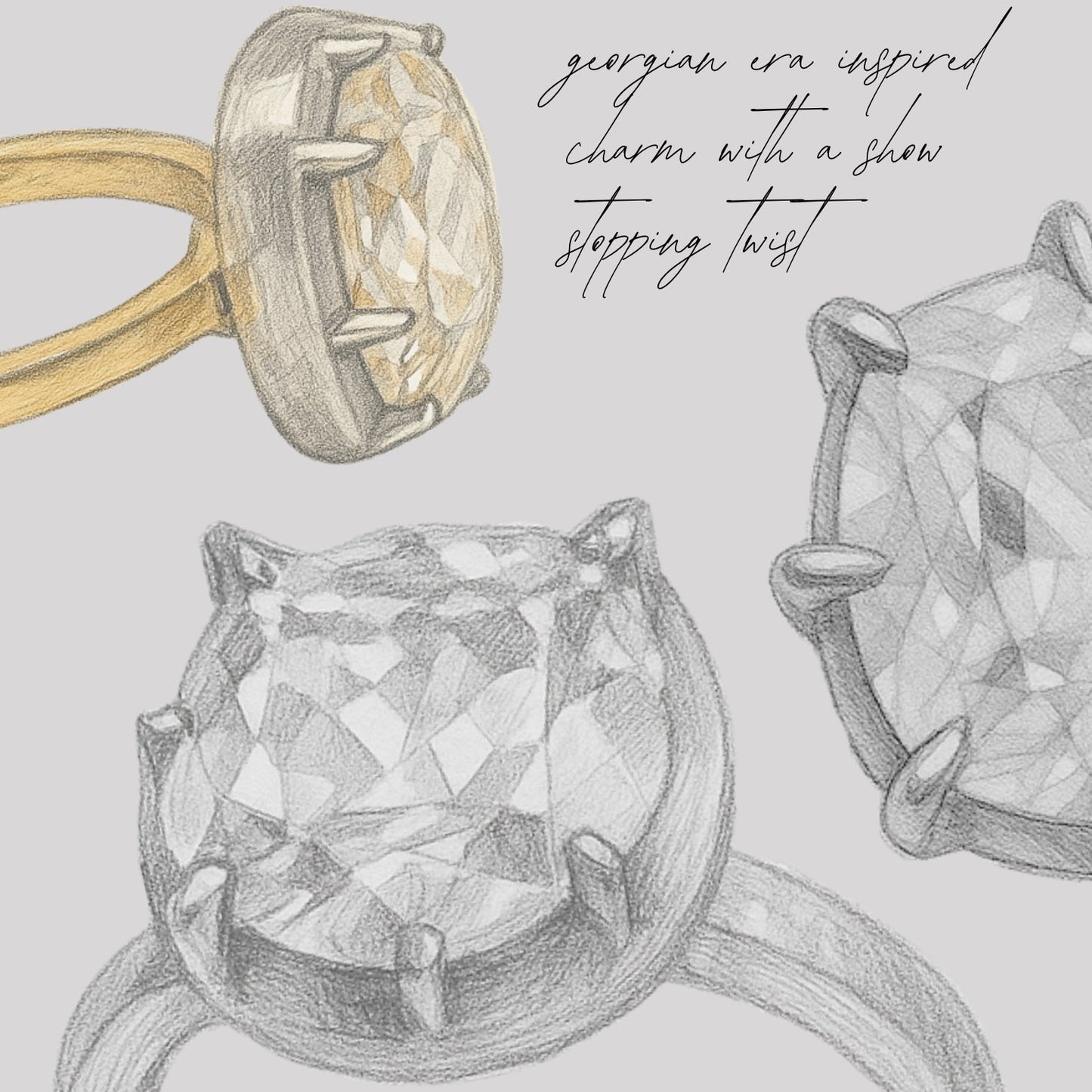 Bespoke Cushion Cut Natural Diamond Faux Bezel Engagement Ring - Carter's Collective Fine Jewelry