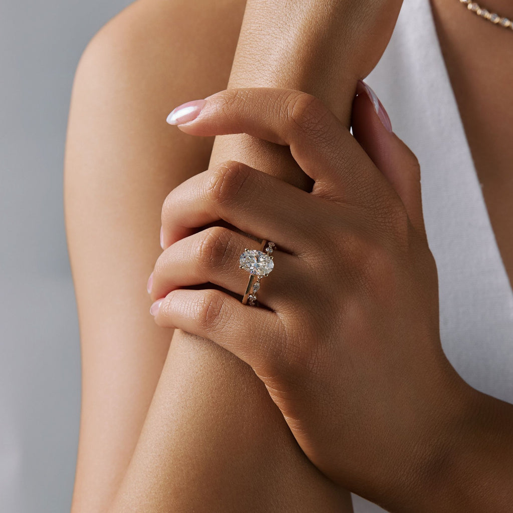Carnation Shared Prong Alternating Round and Marquise Diamond Stackable Ring Wedding Band, 0.67 CTTW - Carter's Collective Fine Jewelry
