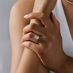 Carnation Shared Prong Alternating Round and Marquise Diamond Stackable Ring Wedding Band, 0.67 CTTW - Carter's Collective Fine Jewelry