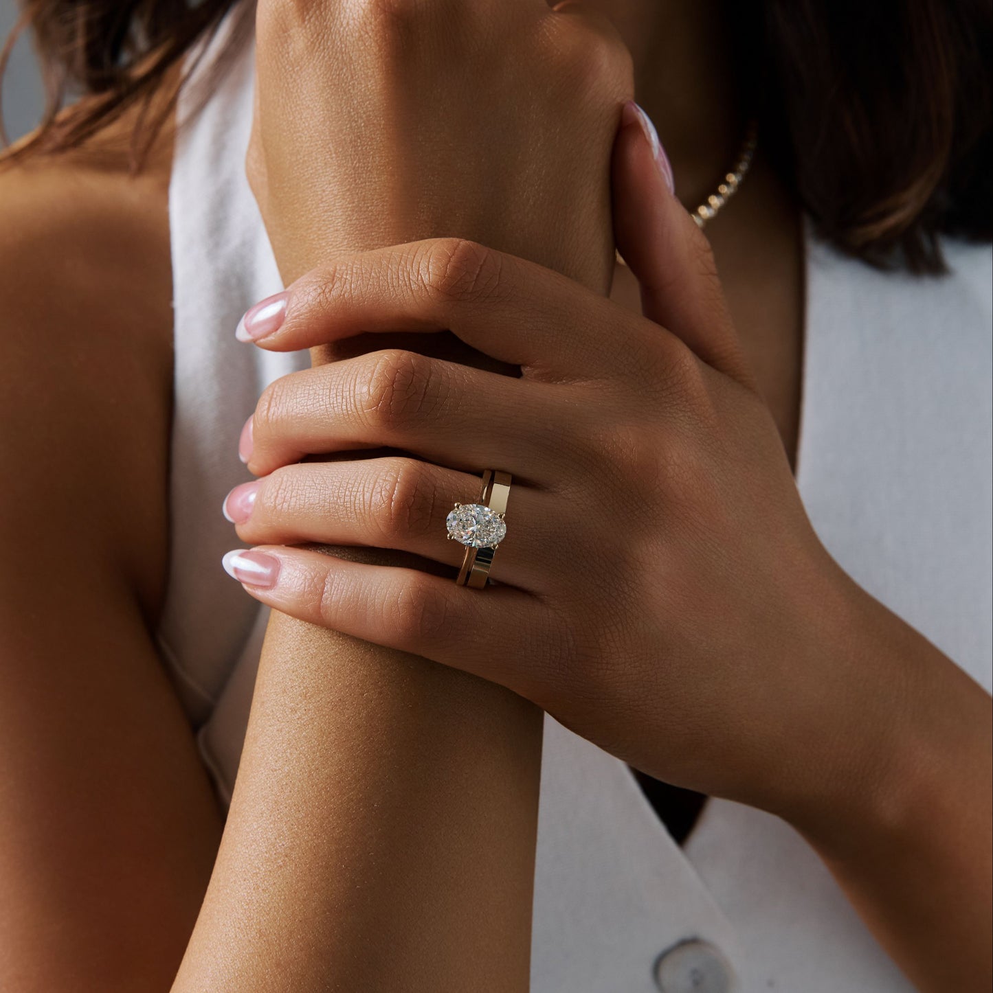 Azalea Natural Oval Diamond Hidden Halo Solitaire Engagement Ring, 1.30 CTTW - Carter's Collective Fine Jewelry