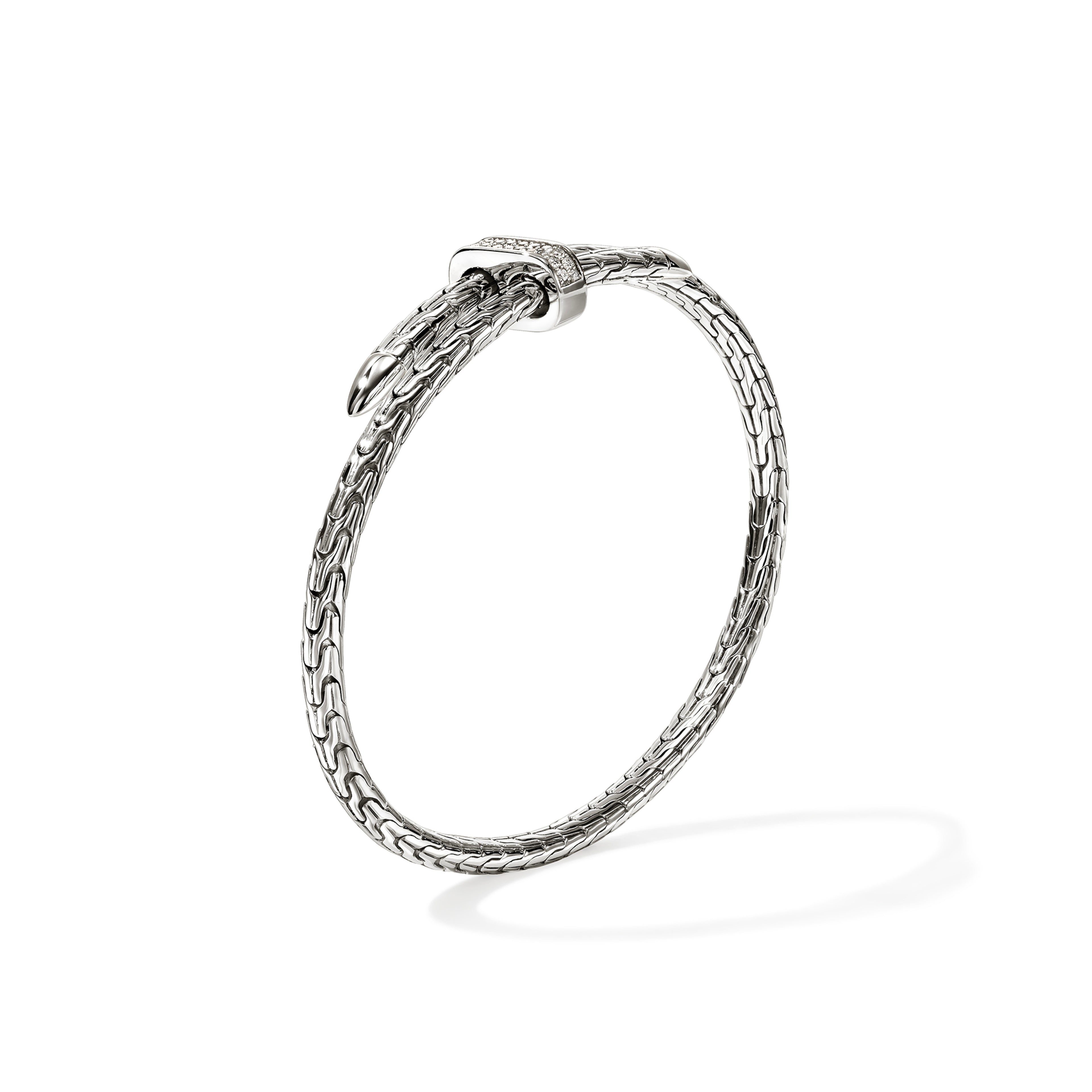 John Hardy Spear Flex Cuff, Diamonds, 0.16 CTTW - Carter's Collective Fine Jewelry