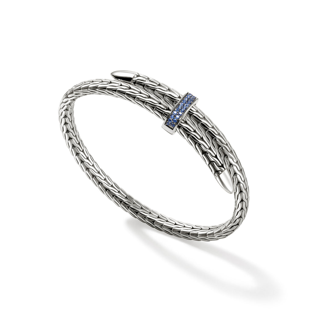 John Hardy Spear Flex Cuff, Blue Sapphire - Carter's Collective Fine Jewelry