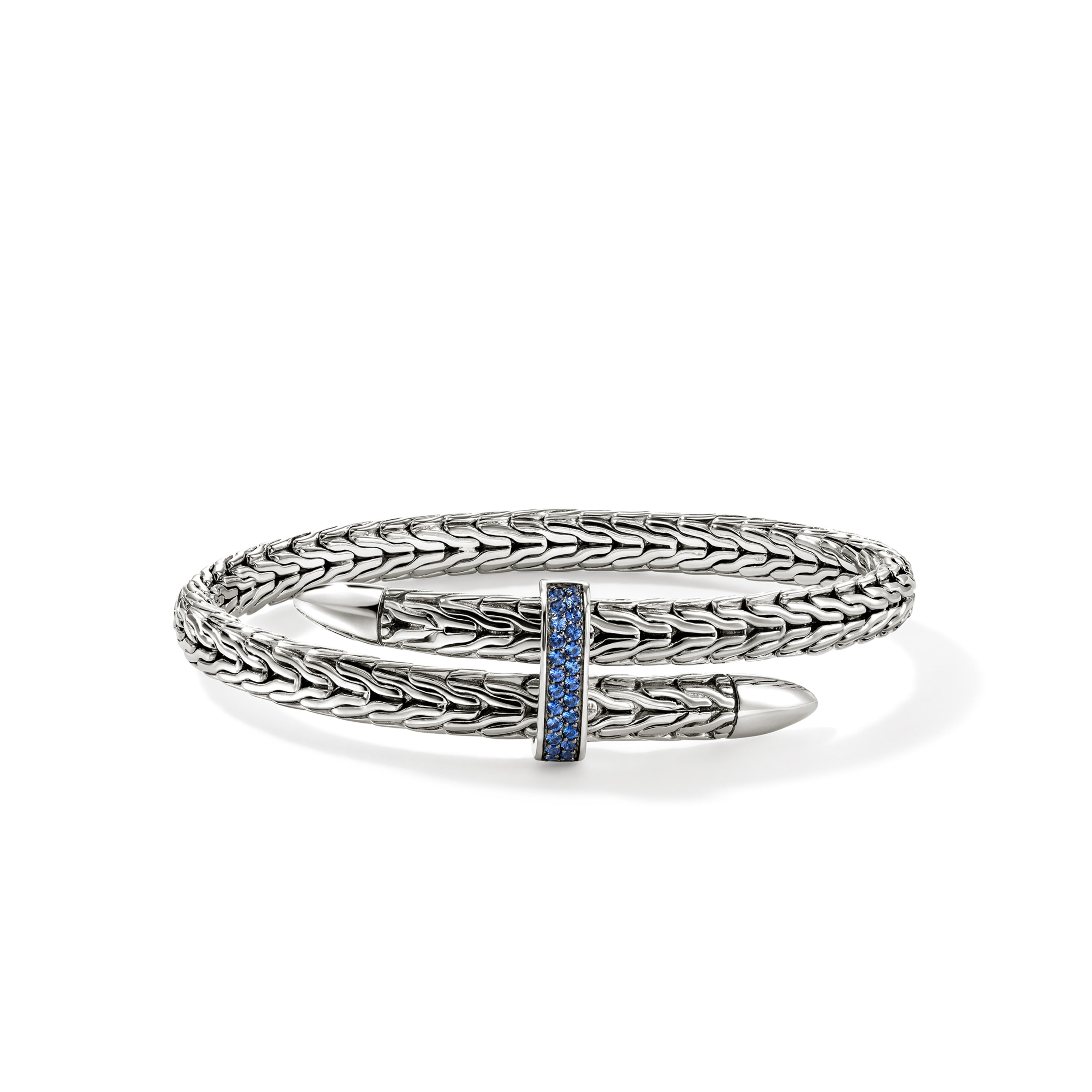 John Hardy Spear Flex Cuff, Blue Sapphire - Carter's Collective Fine Jewelry