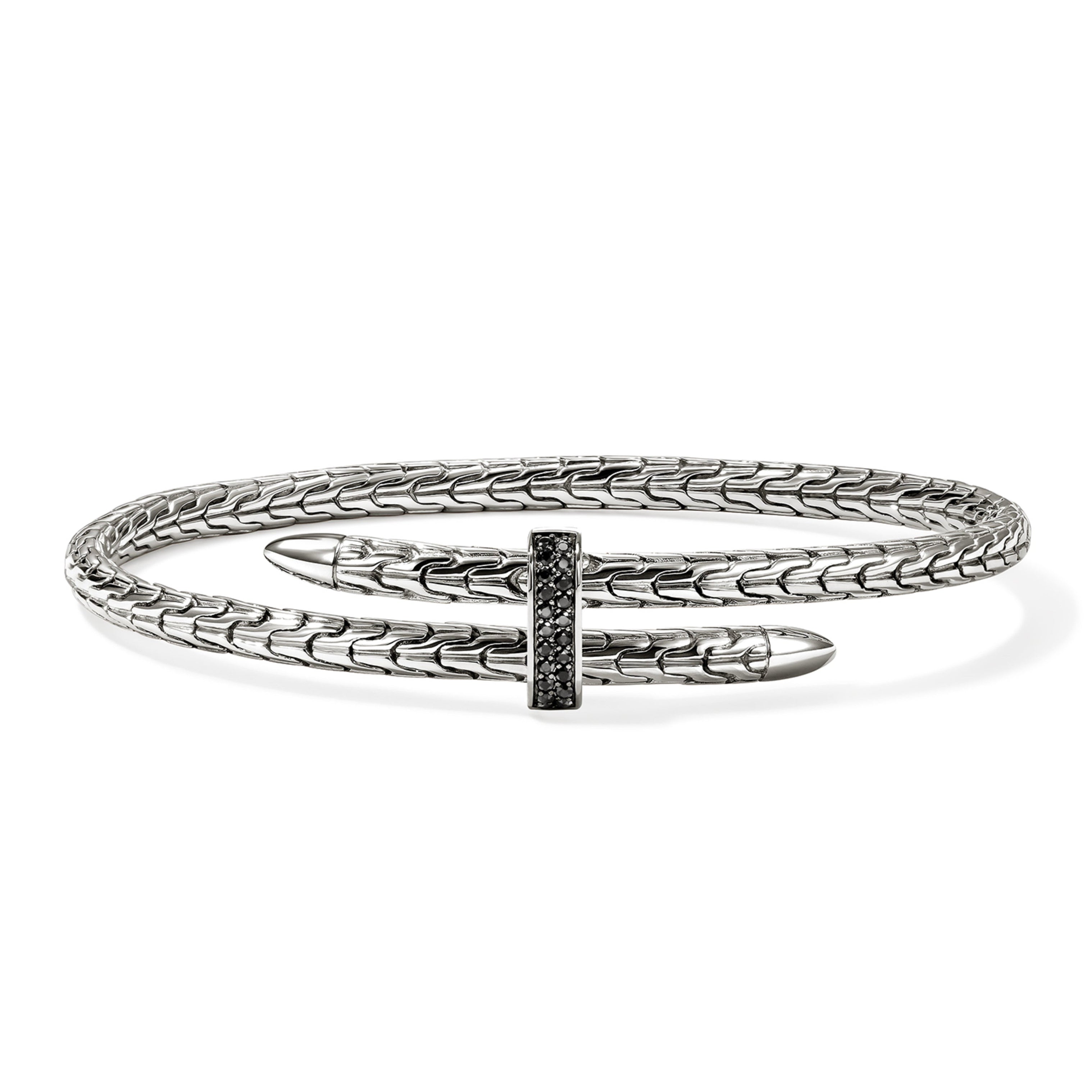 John Hardy Spear Flex Cuff, Black Sapphire, -4MM - Carter's Collective Fine Jewelry