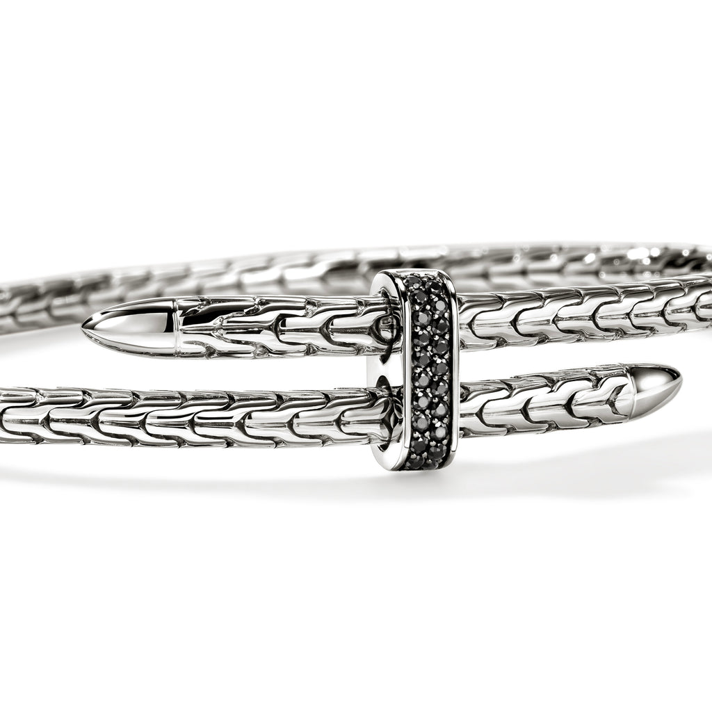 John Hardy Spear Flex Cuff, Black Sapphire, -4MM - Carter's Collective Fine Jewelry