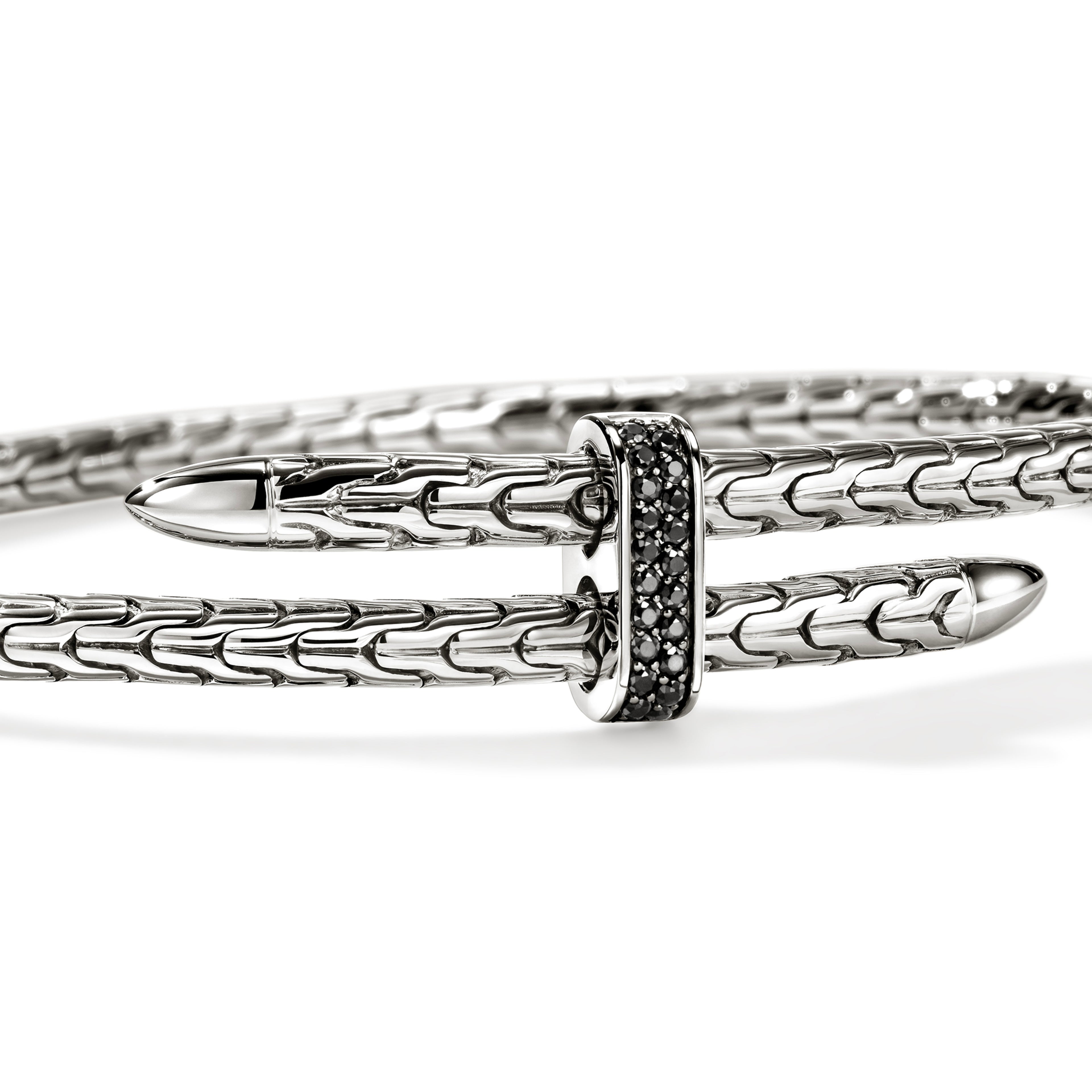 John Hardy Spear Flex Cuff, Black Sapphire, -4MM - Carter's Collective Fine Jewelry