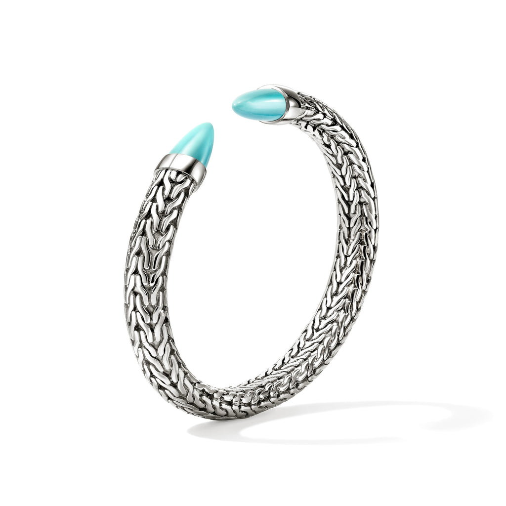John Hardy Spear 50 Flex Cuff, Turquoise - Carter's Collective Fine Jewelry