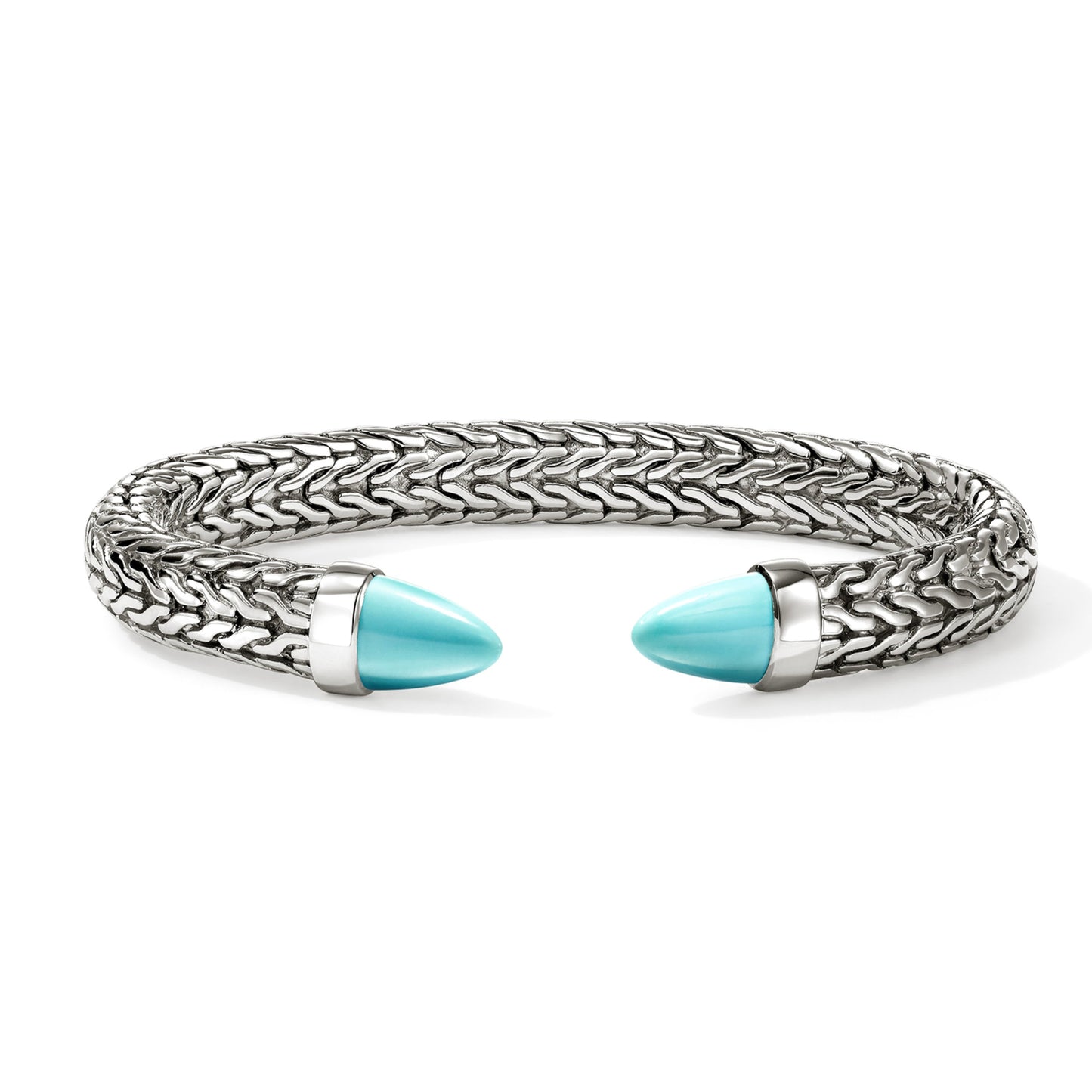 John Hardy Spear 50 Flex Cuff, Turquoise - Carter's Collective Fine Jewelry