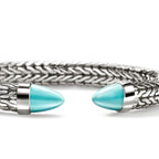 John Hardy Spear 50 Flex Cuff, Turquoise - Carter's Collective Fine Jewelry