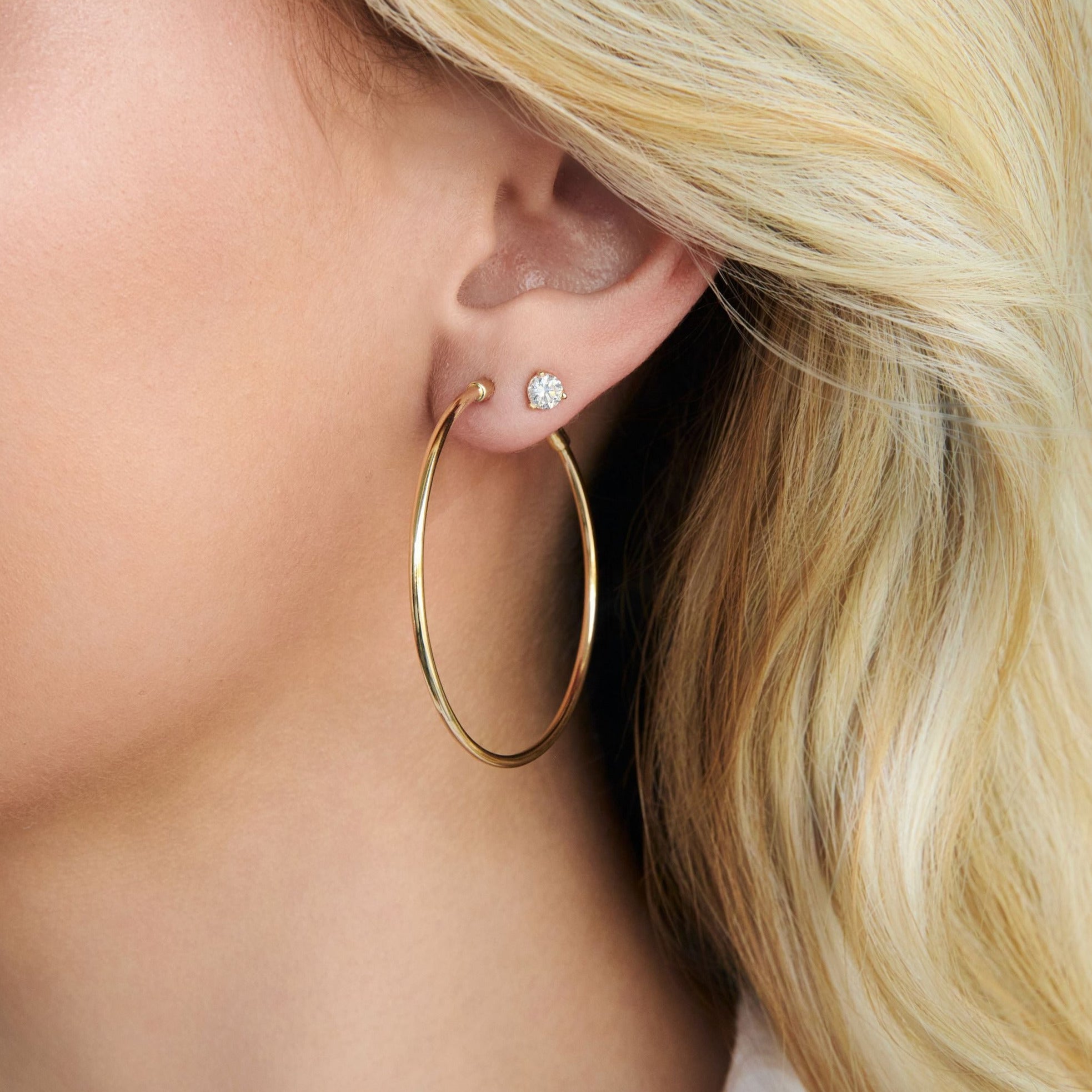 Essential Round Hoop Earrings (Pair), 40mm - Carter's Collective Fine Jewelry